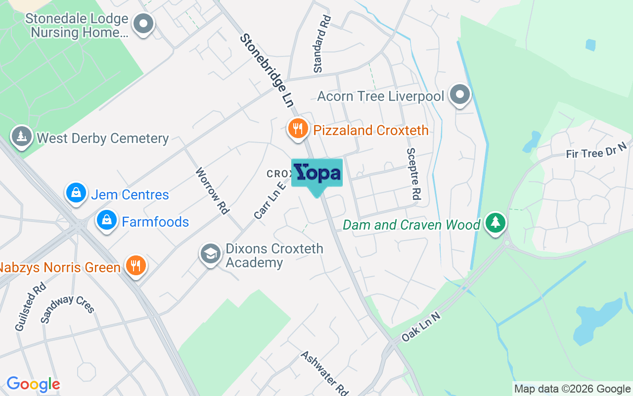Map showing the location of L11 4SH