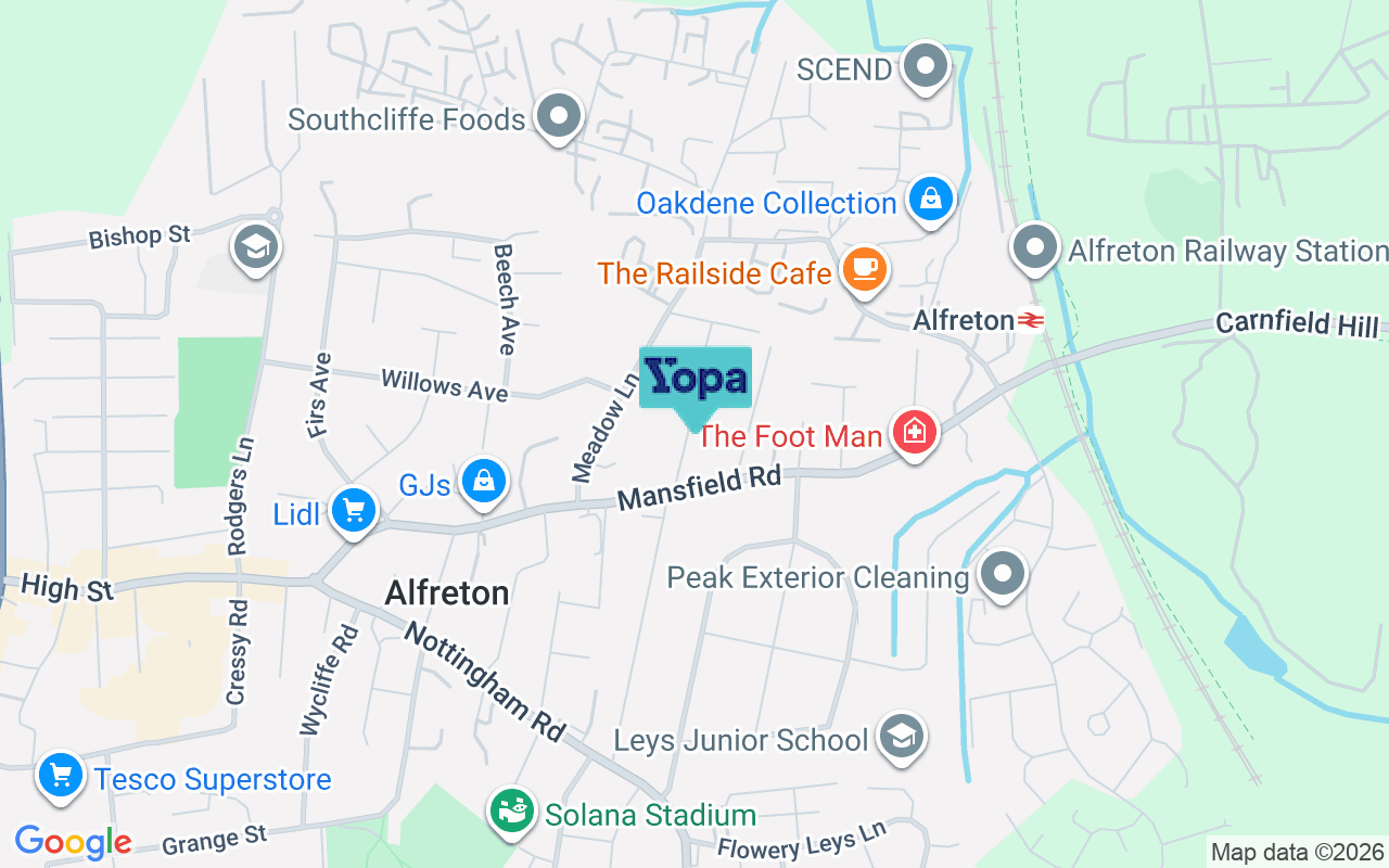 Map showing the location of DE55 7JS