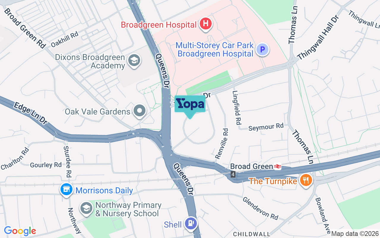 Map showing the location of L14 3LZ