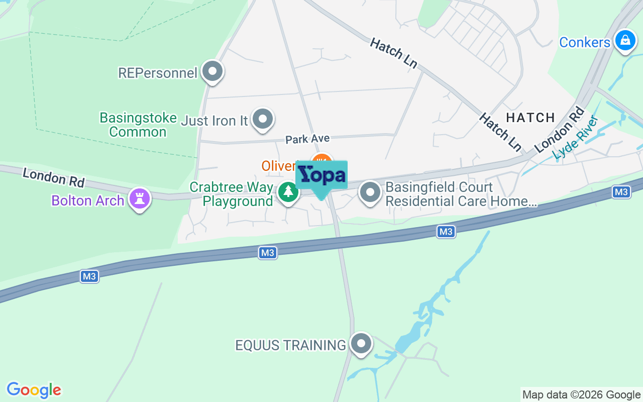 Map showing the location of RG24 7AR