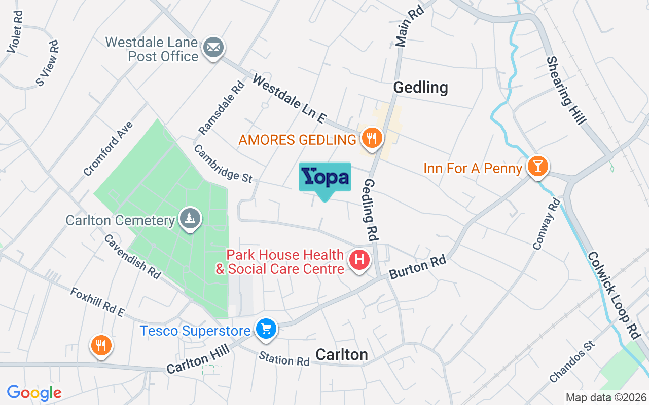Map showing the location of NG4 3EY