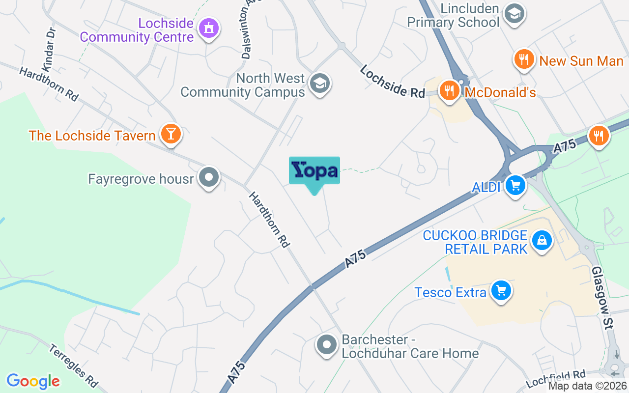 Map showing the location of DG2 9JX