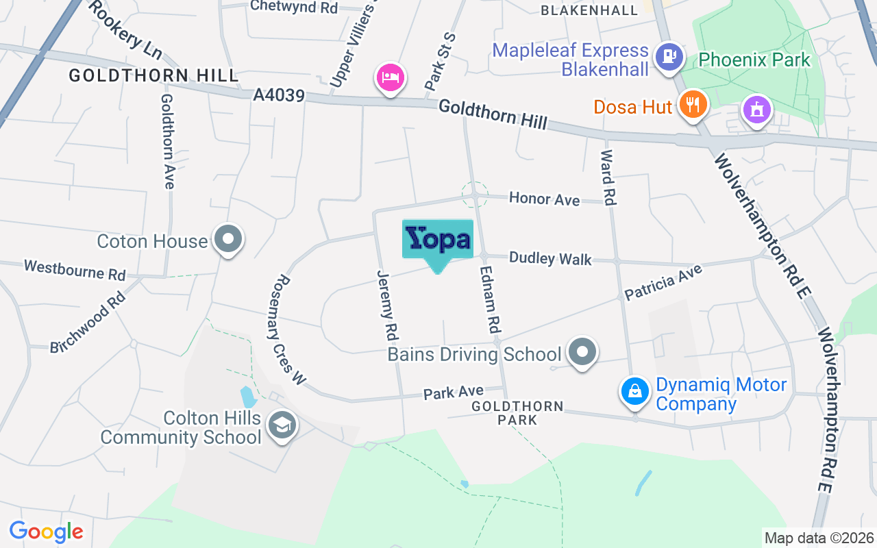 Map showing the location of WV4 5BY