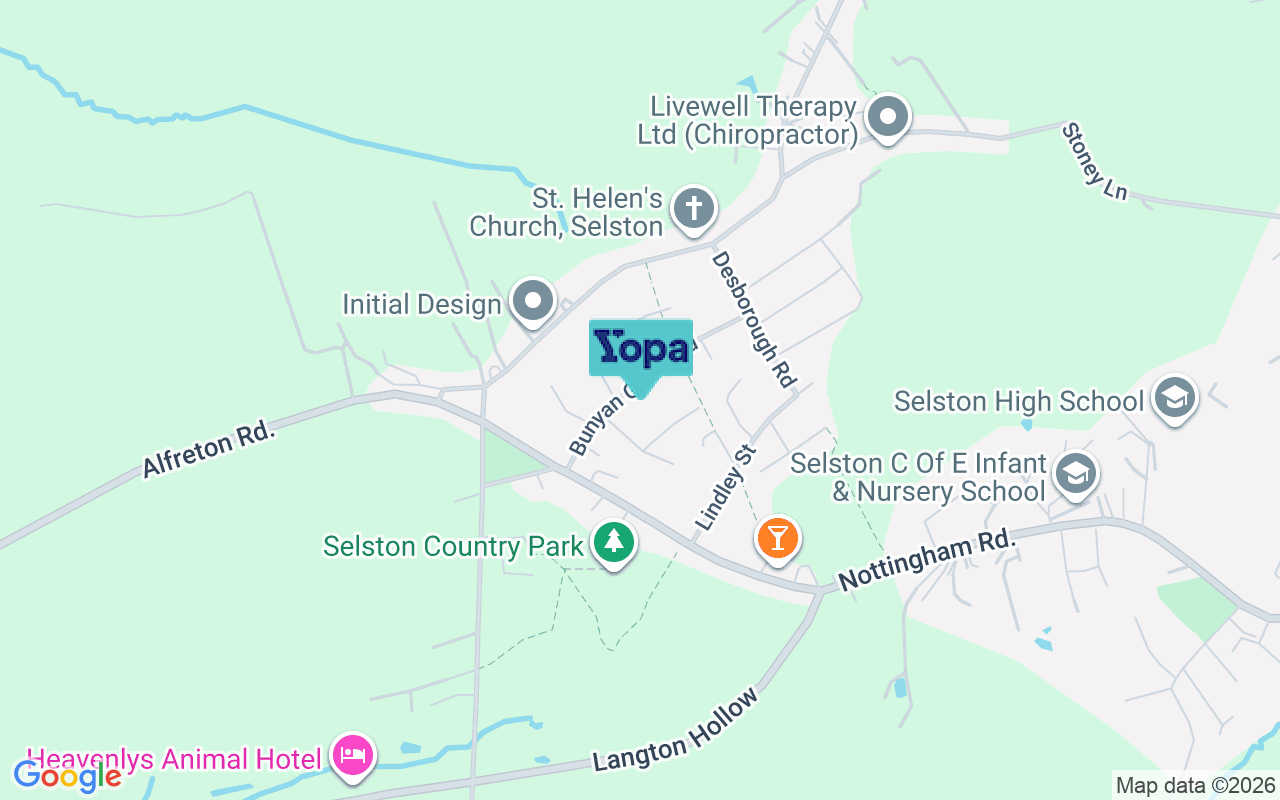 Map showing the location of NG16 6GF