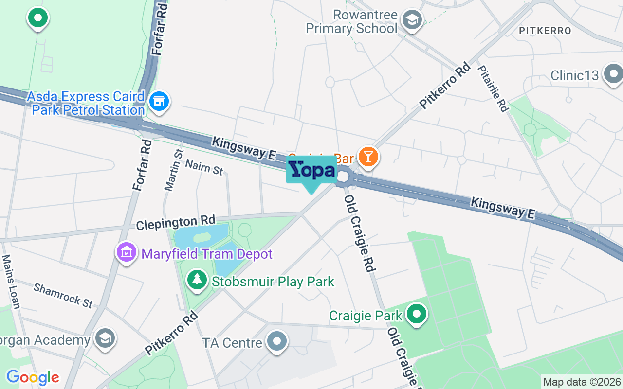 Map showing the location of DD4 7EG