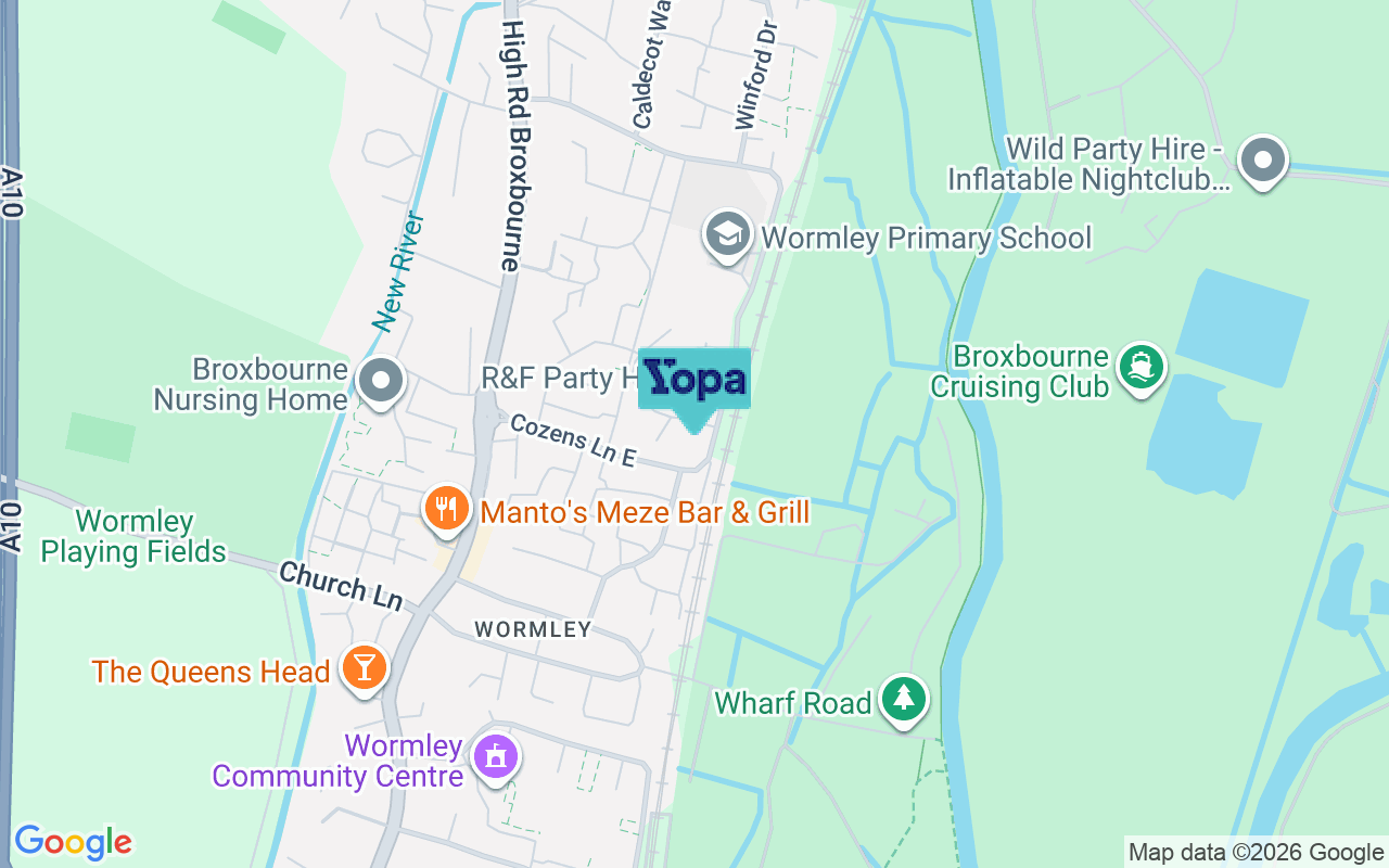 Map showing the location of EN10 6NT
