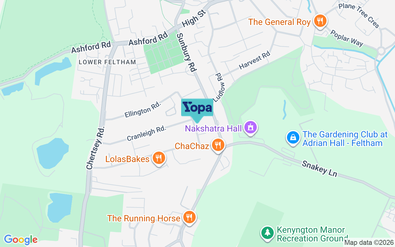 Map showing the location of TW13 4QF