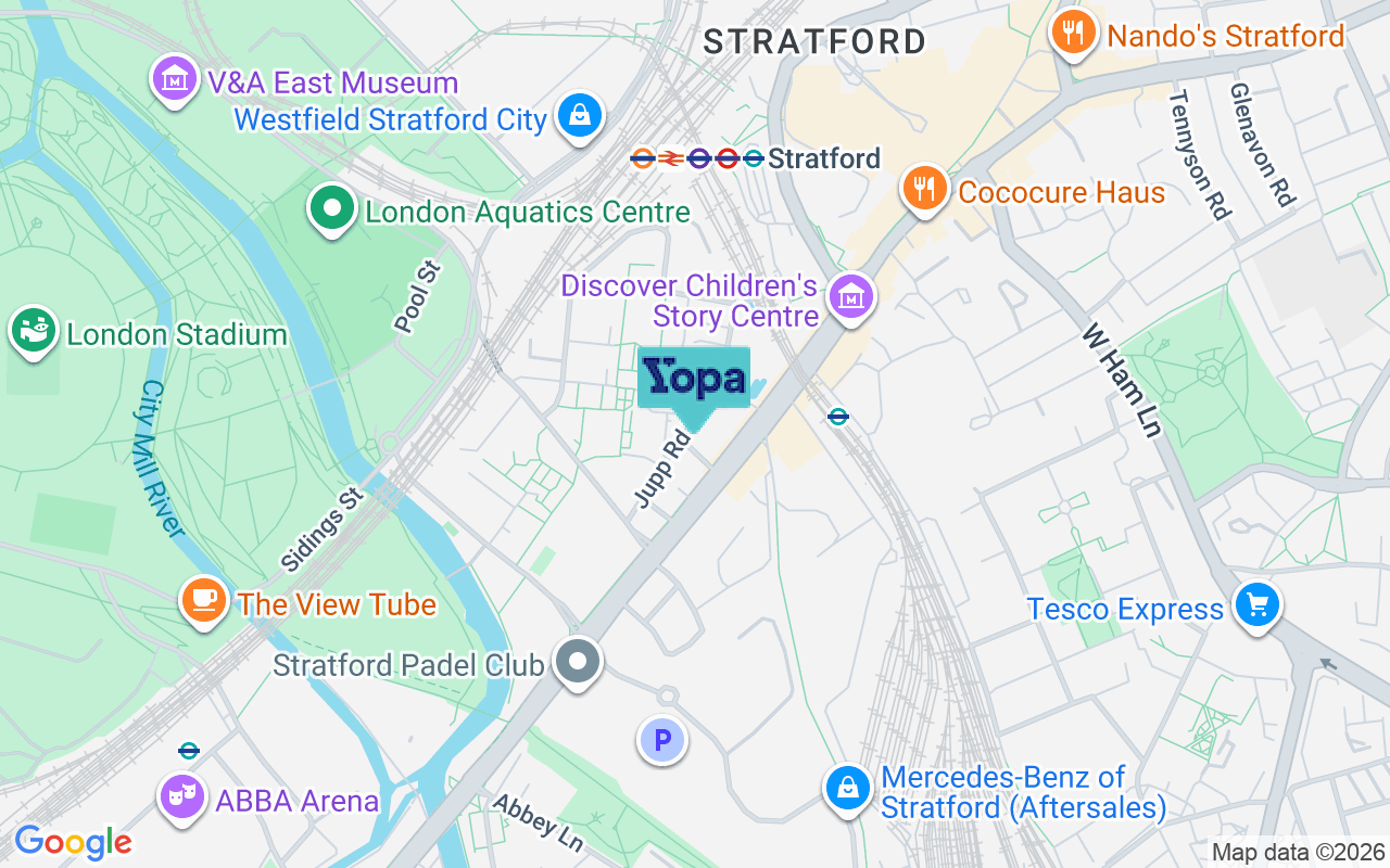 Map showing the location of E15 2EX