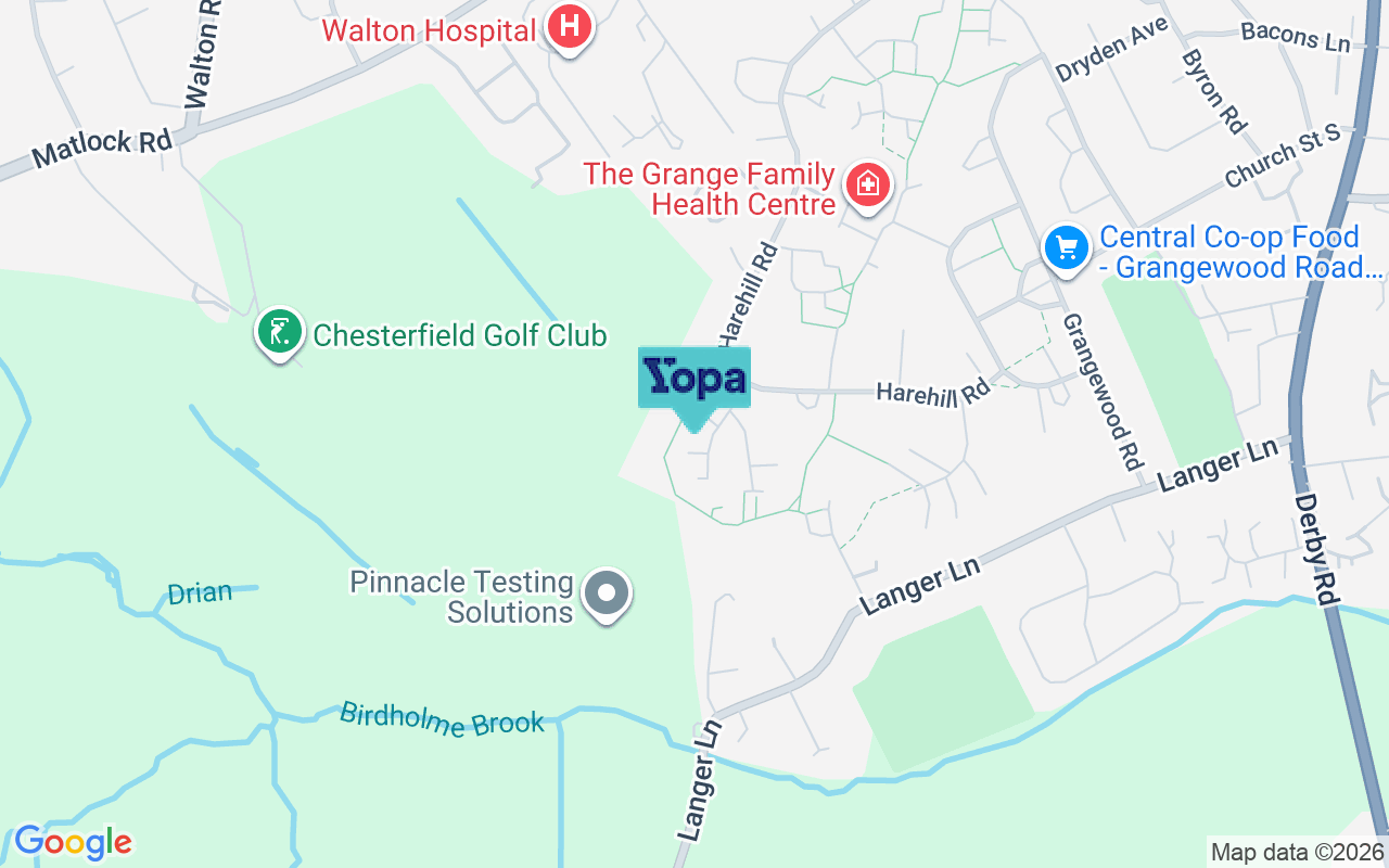 Map showing the location of S40 2NW