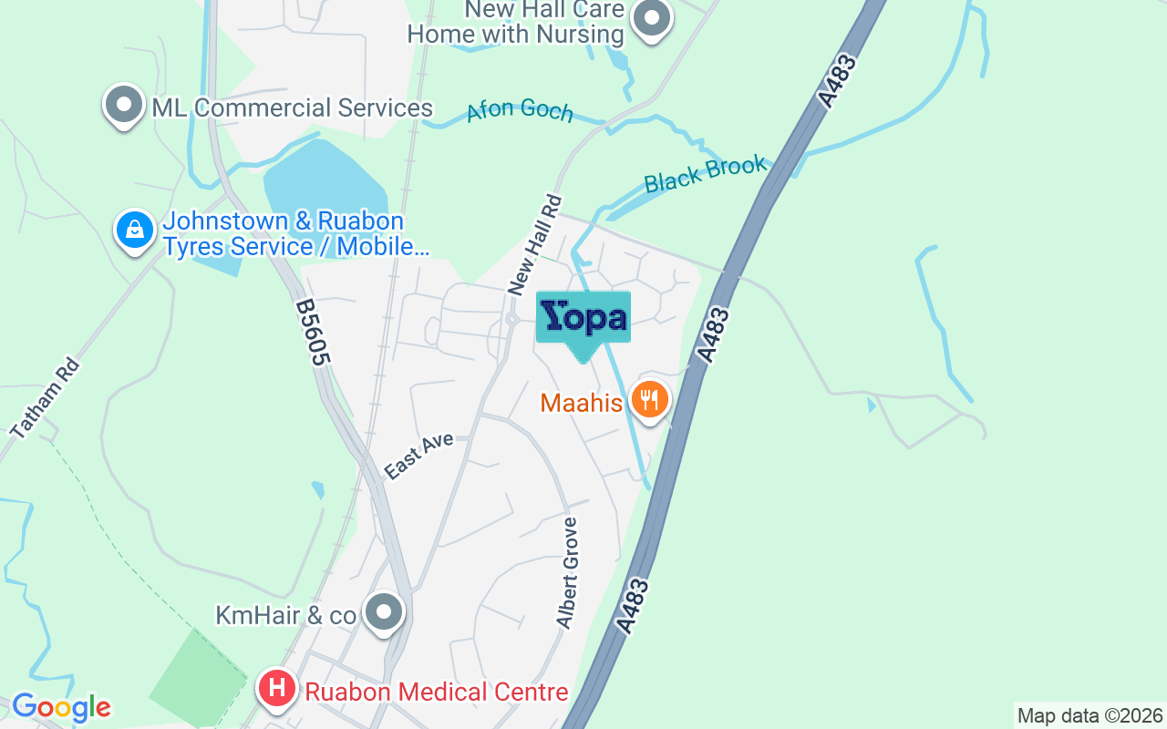 Map showing the location of LL14 6BX