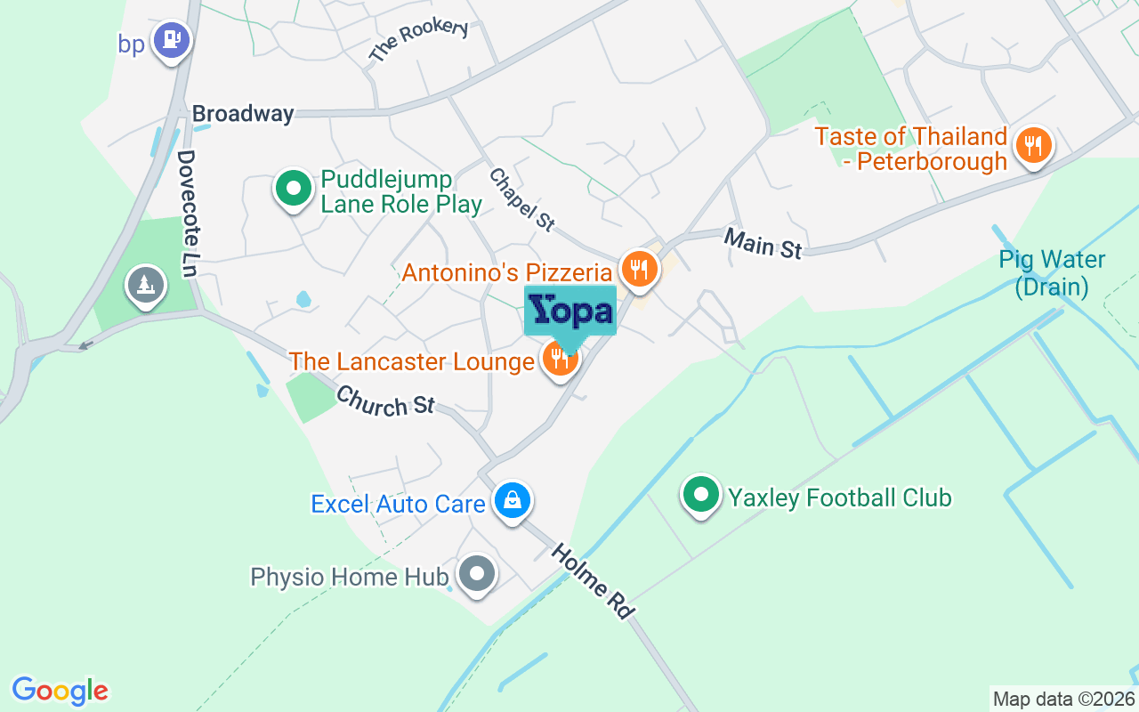 Map showing the location of PE7 3LB
