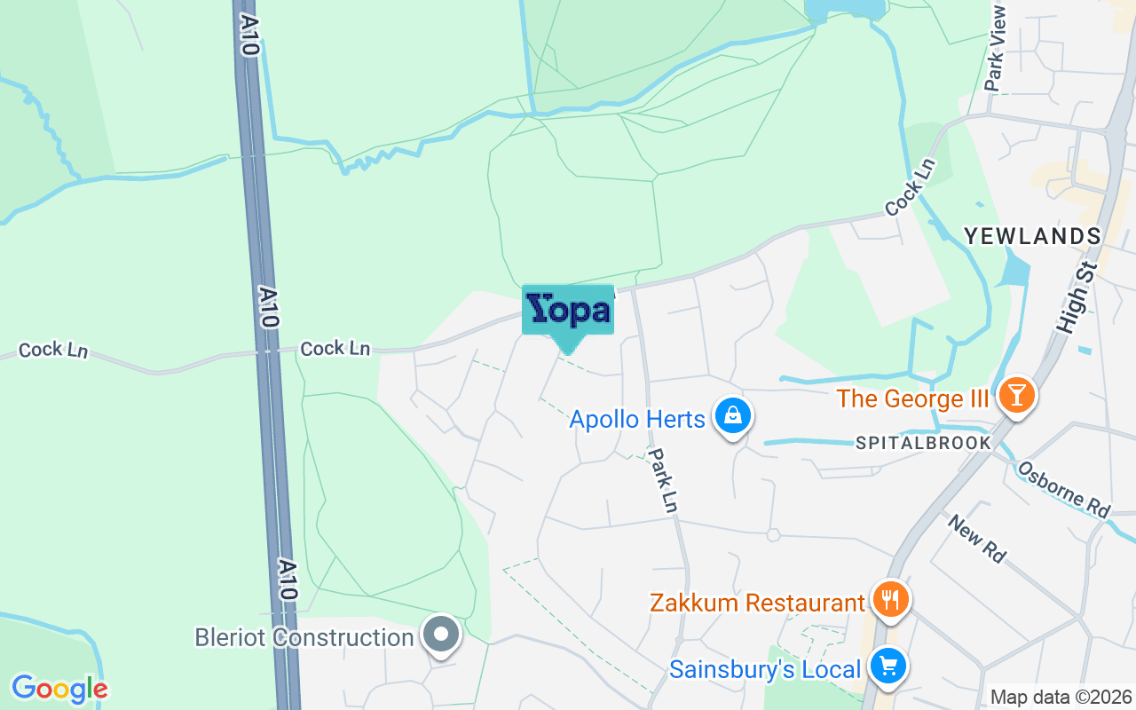 Map showing the location of EN10 7NH