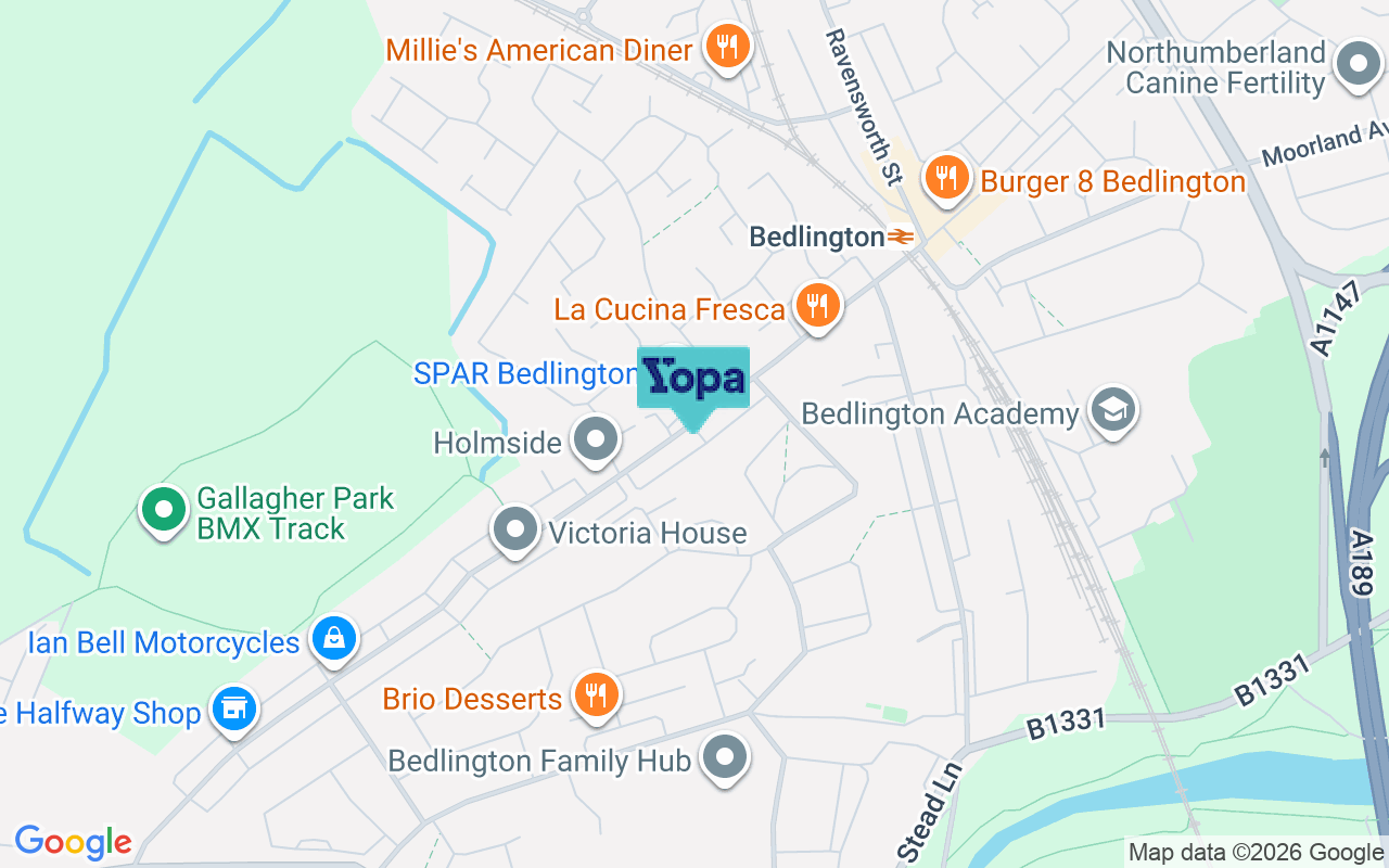 Map showing the location of NE22 5PW