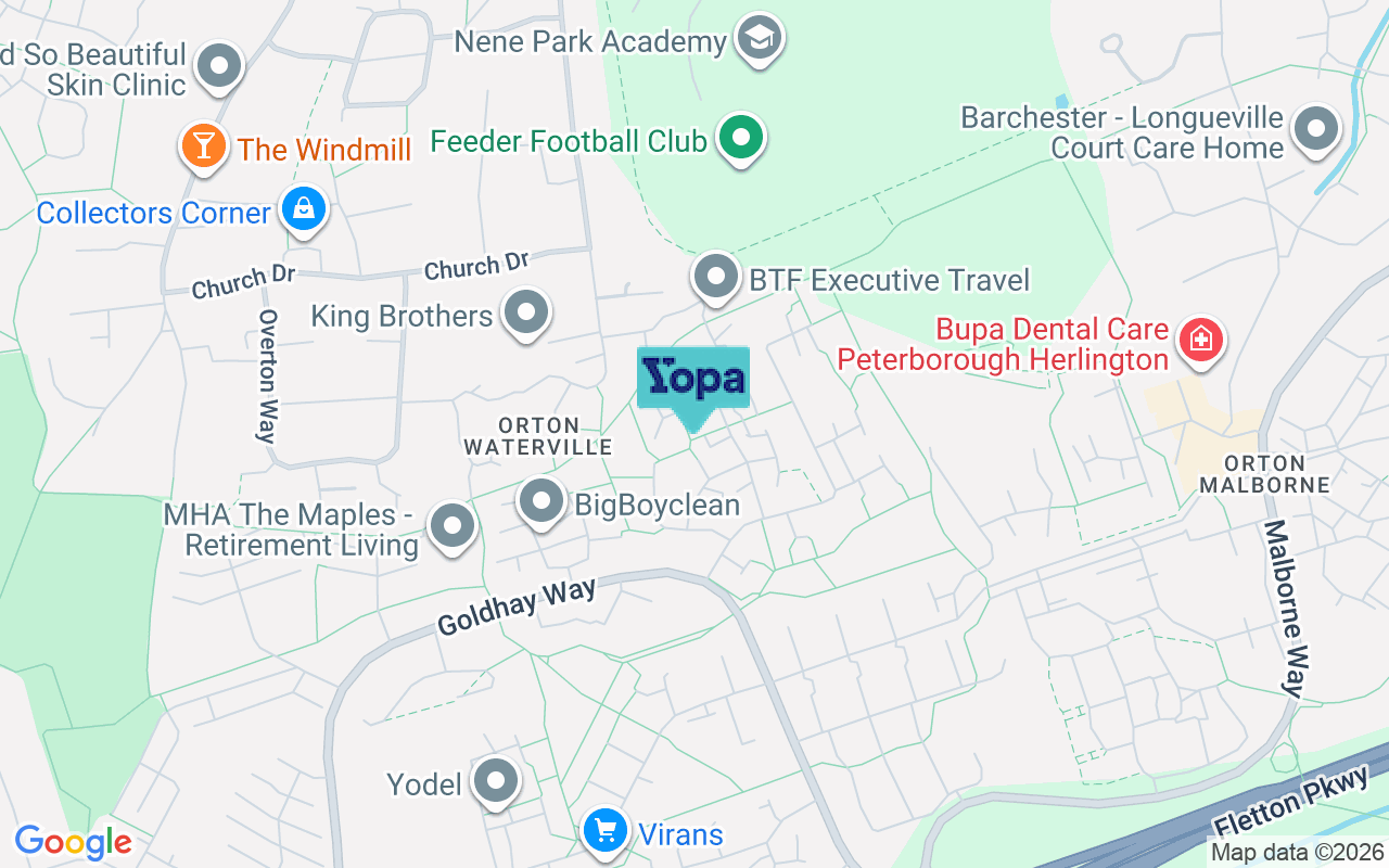Map showing the location of PE2 5NZ