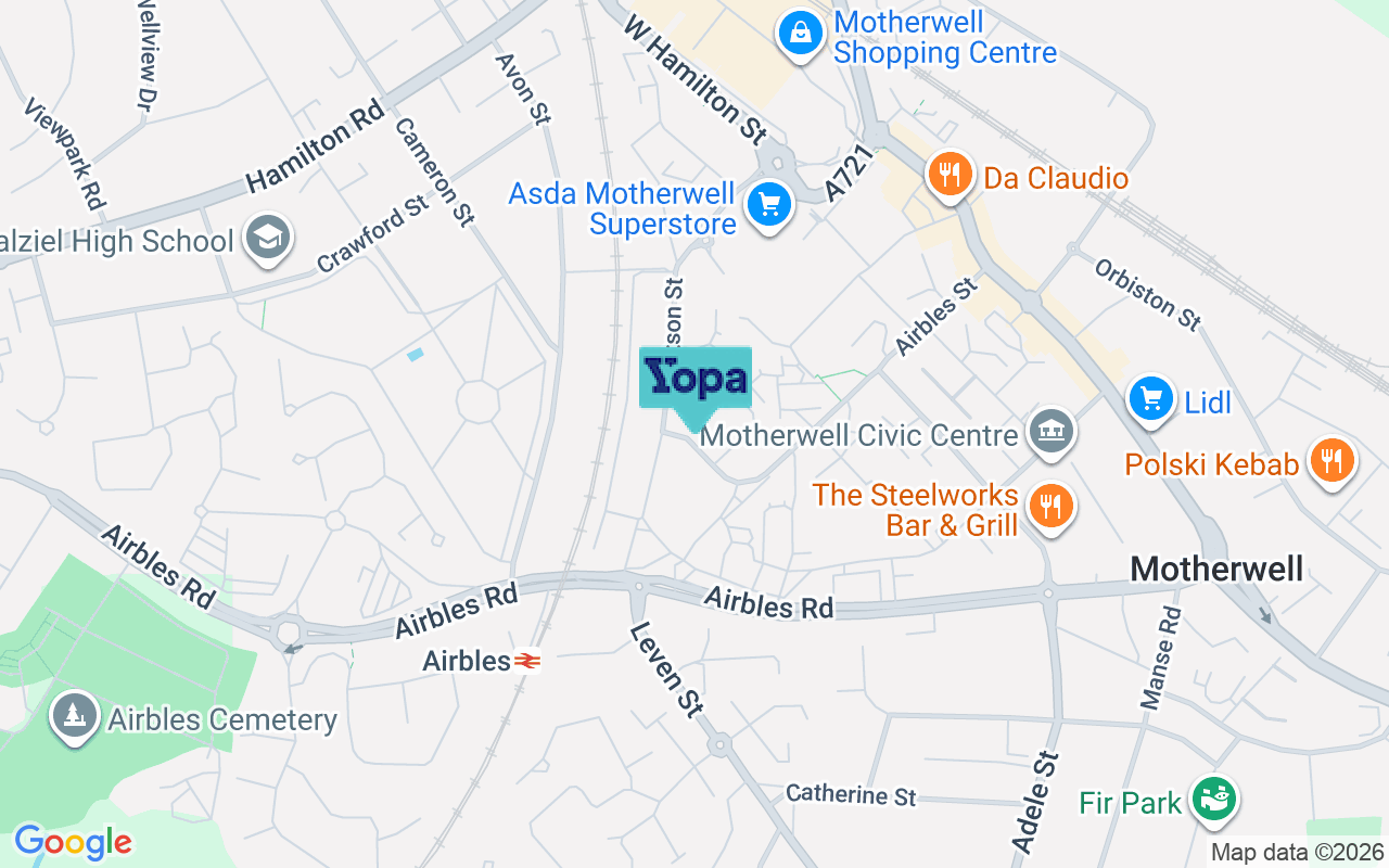 Map showing the location of ML1 1XJ