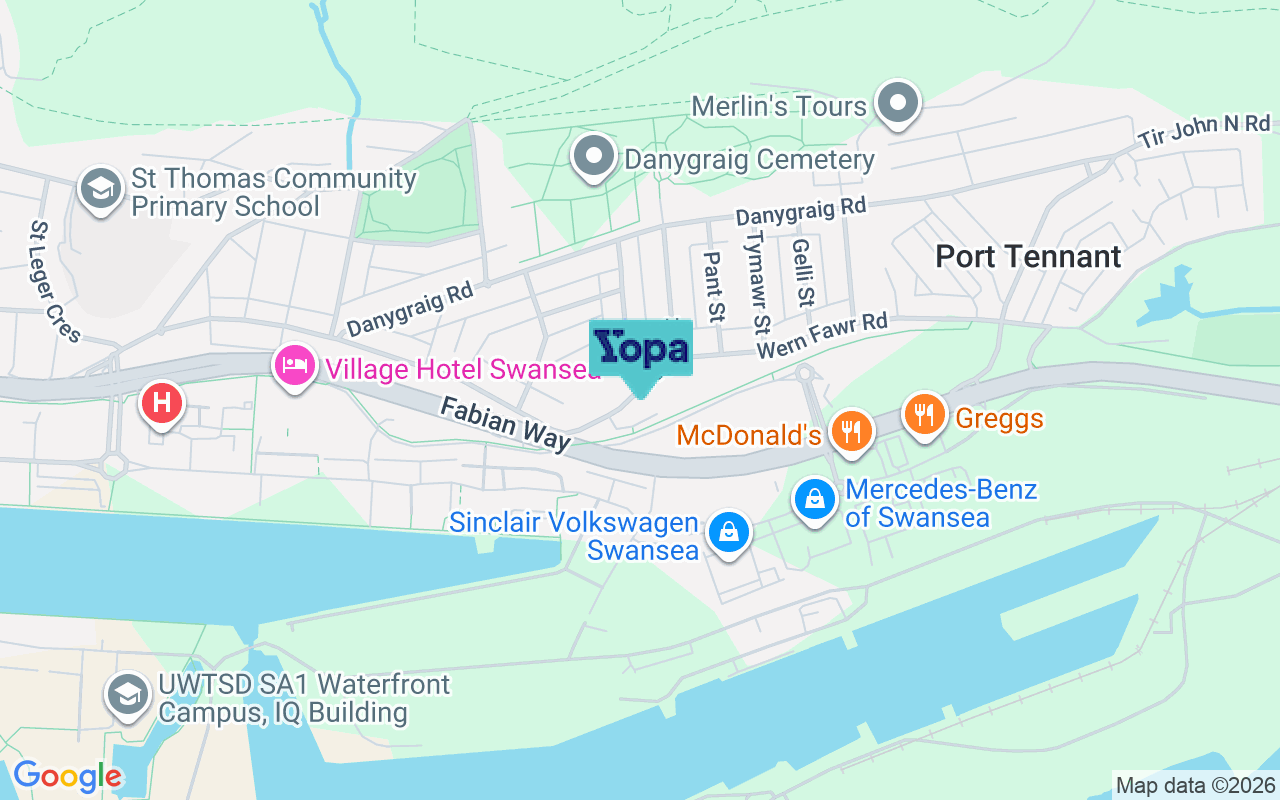 Map showing the location of SA1 8LE