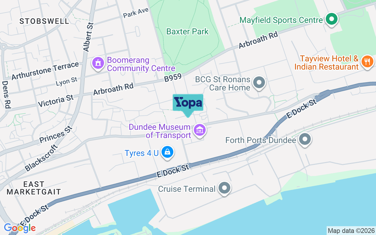 Map showing the location of DD4 6JG