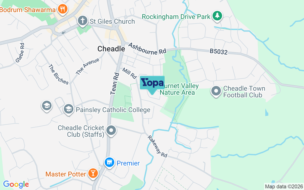 Map showing the location of ST10 1PP