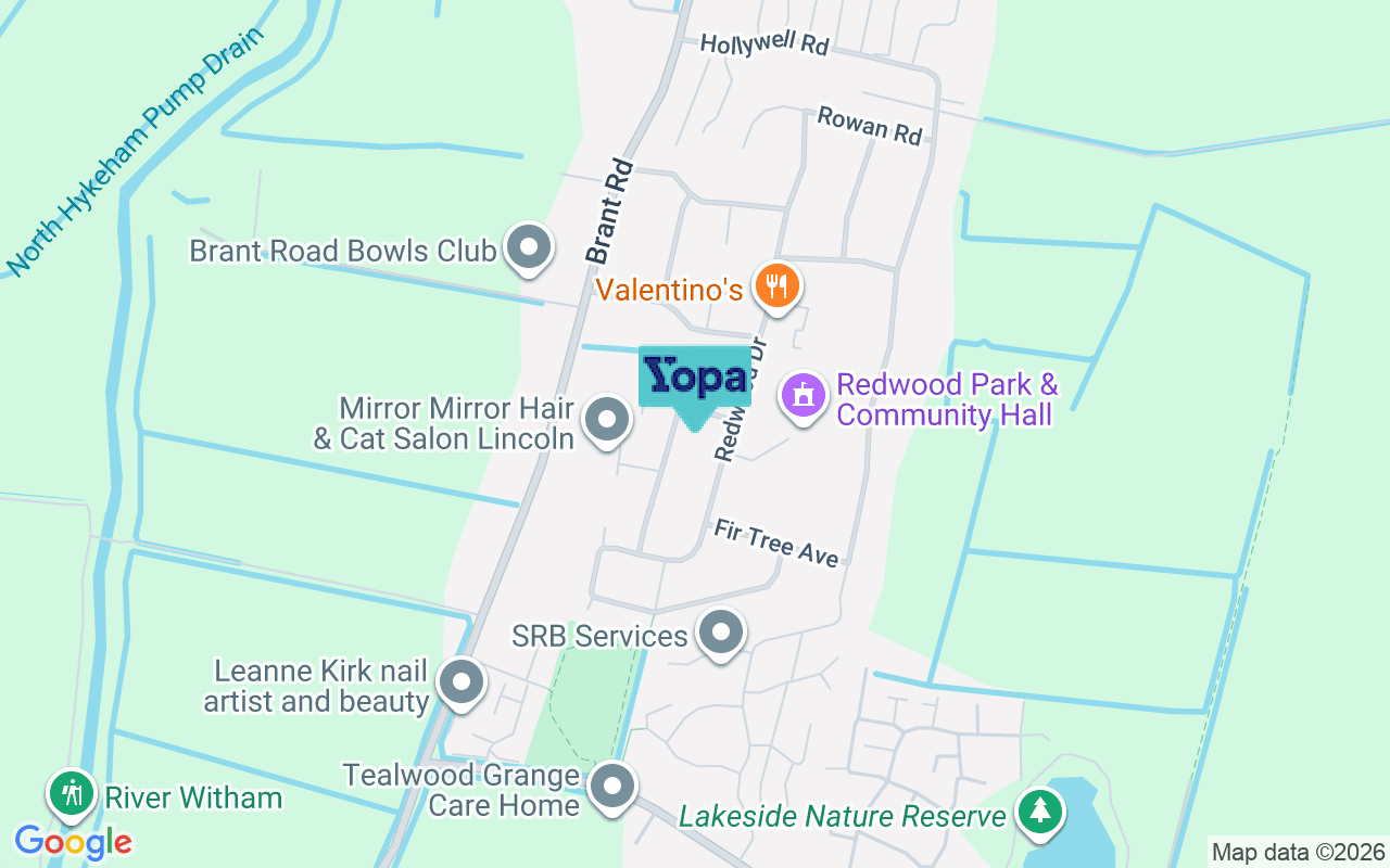 Map showing the location of LN5 9DL
