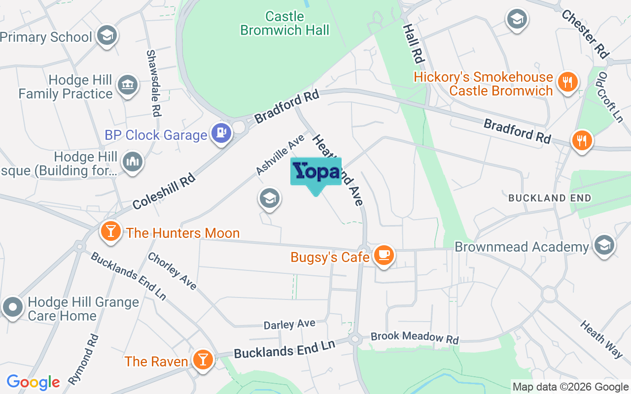 Map showing the location of B34 6LY
