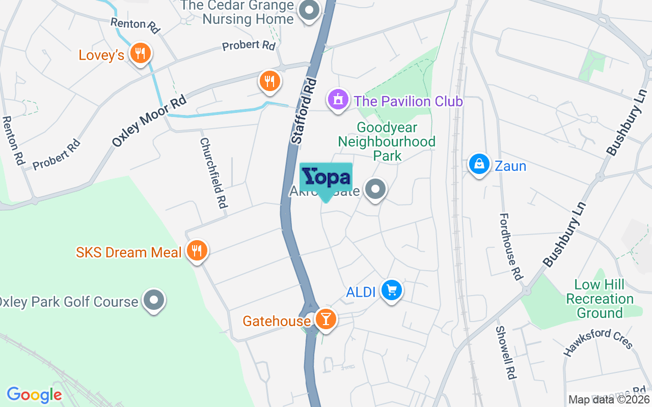 Map showing the location of WV10 6BZ