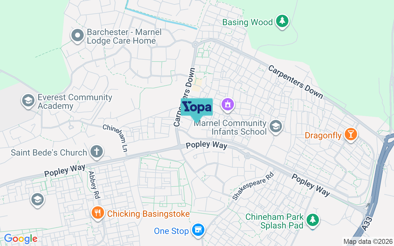 Map showing the location of RG24 9PD