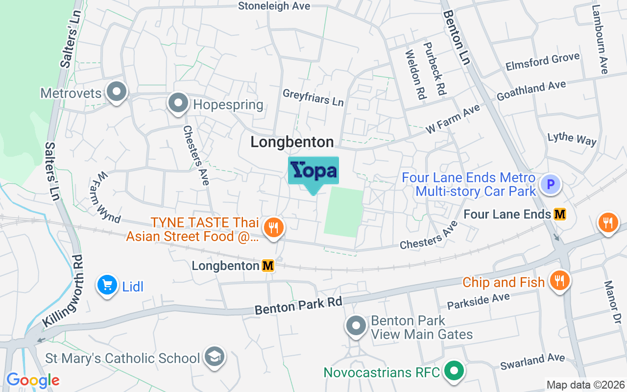 Map showing the location of NE12 8RP