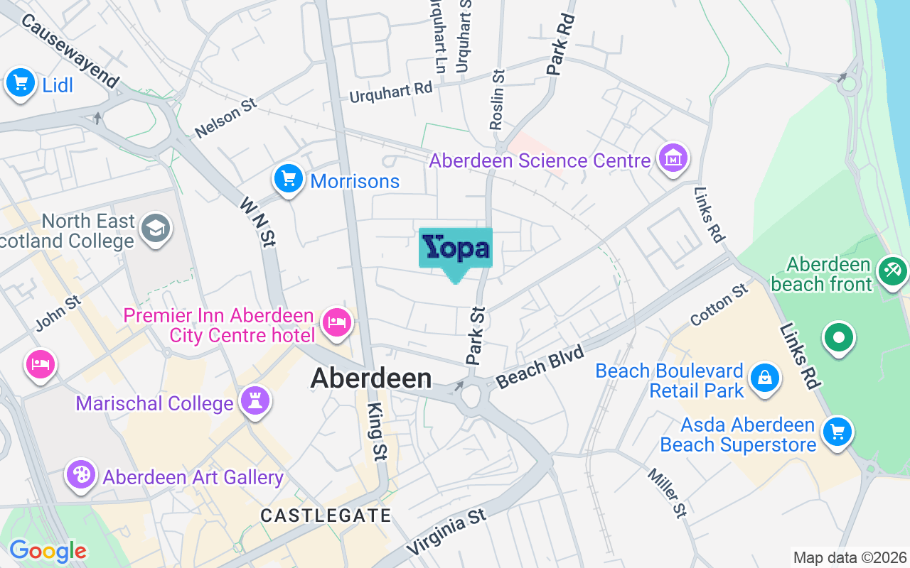 Map showing the location of AB24 5JD