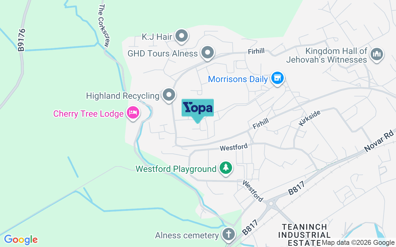 Map showing the location of IV17 0RT
