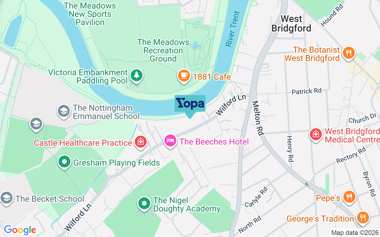 Map showing the location of NG2 7RB