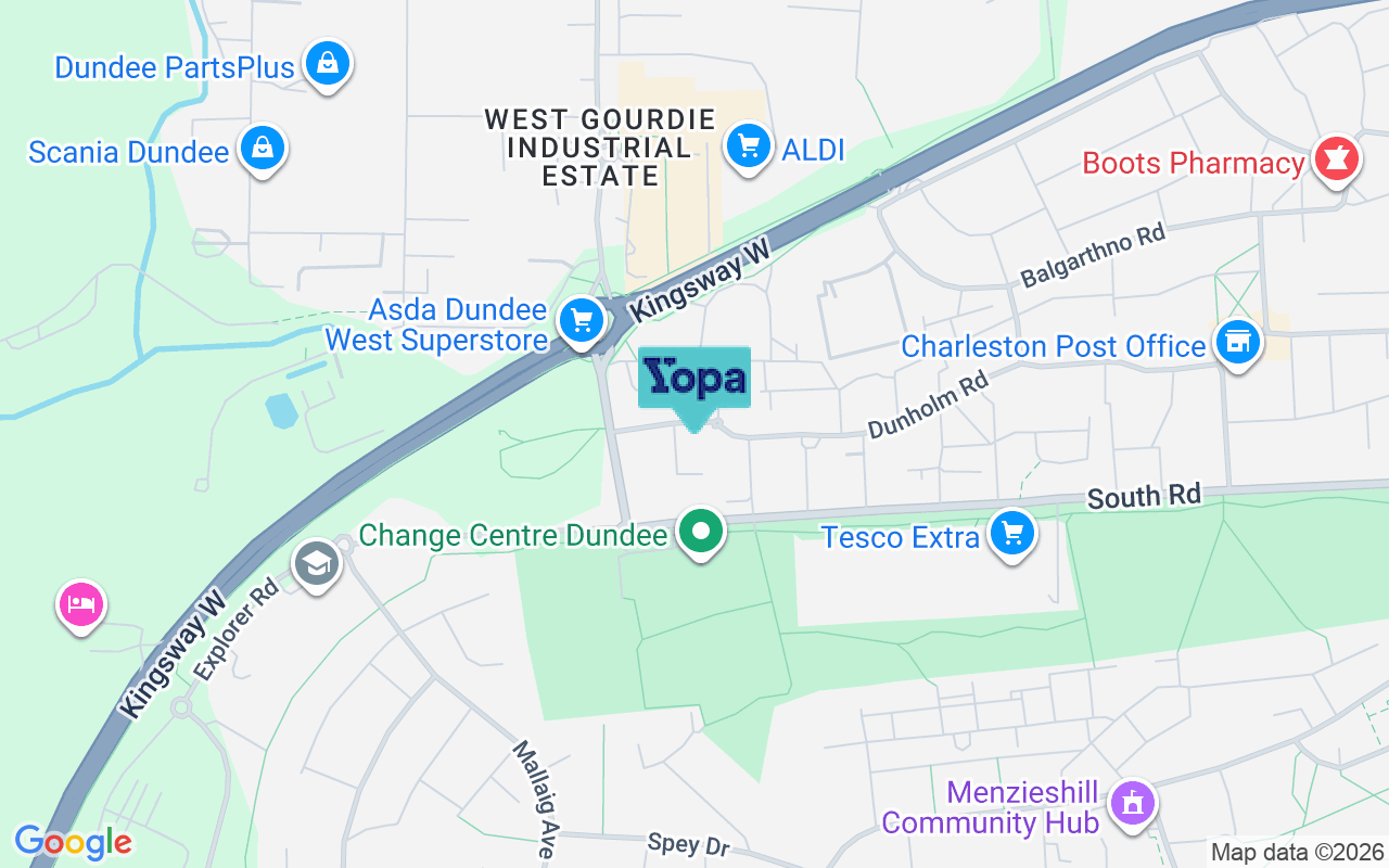 Map showing the location of DD2 4SB