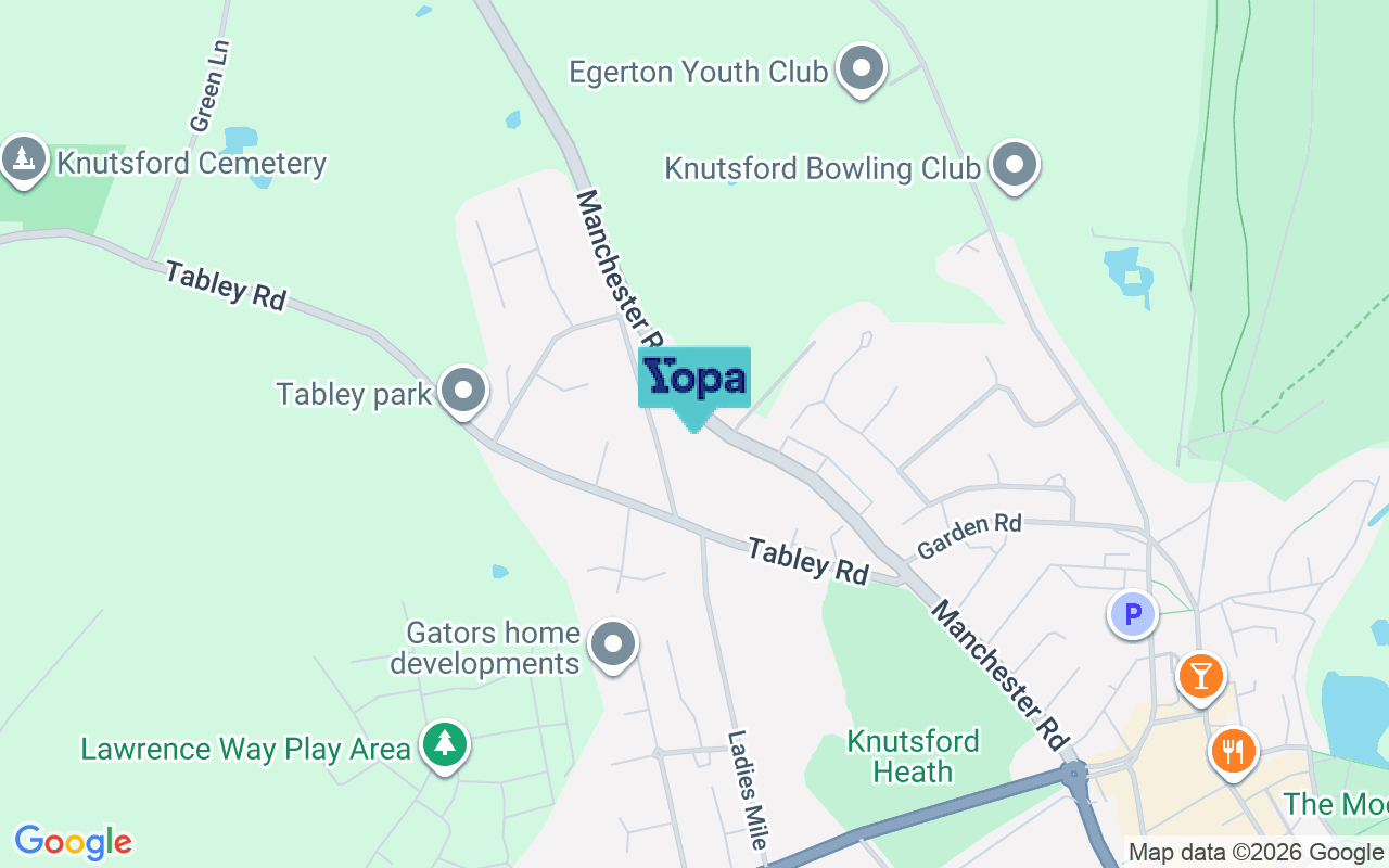 Map showing the location of WA16 0NT