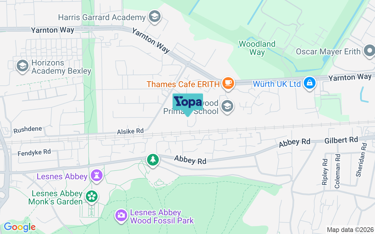 Map showing the location of DA18 4HD