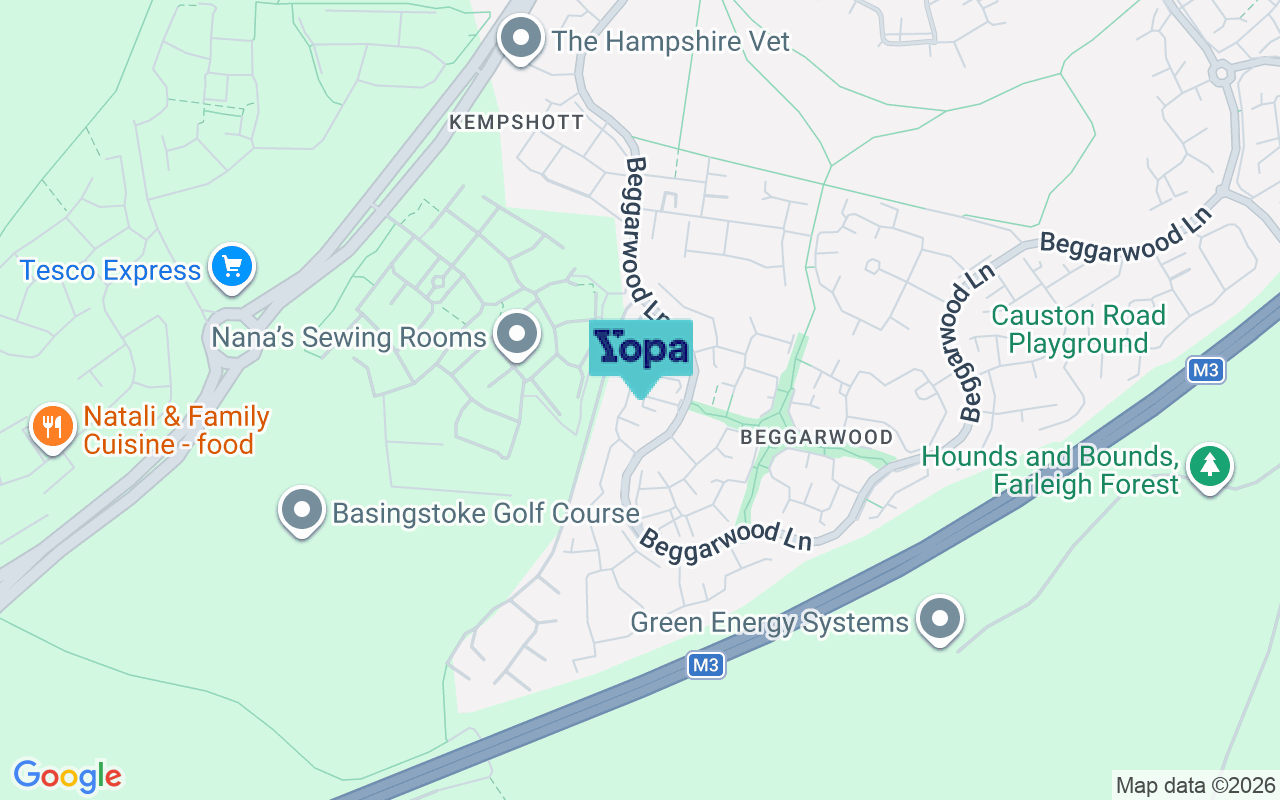 Map showing the location of RG22 4SS