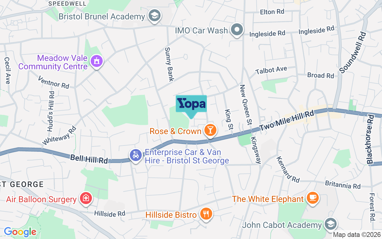 Map showing the location of BS15 1DD