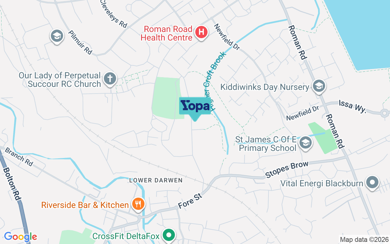 Map showing the location of BB3 0QR