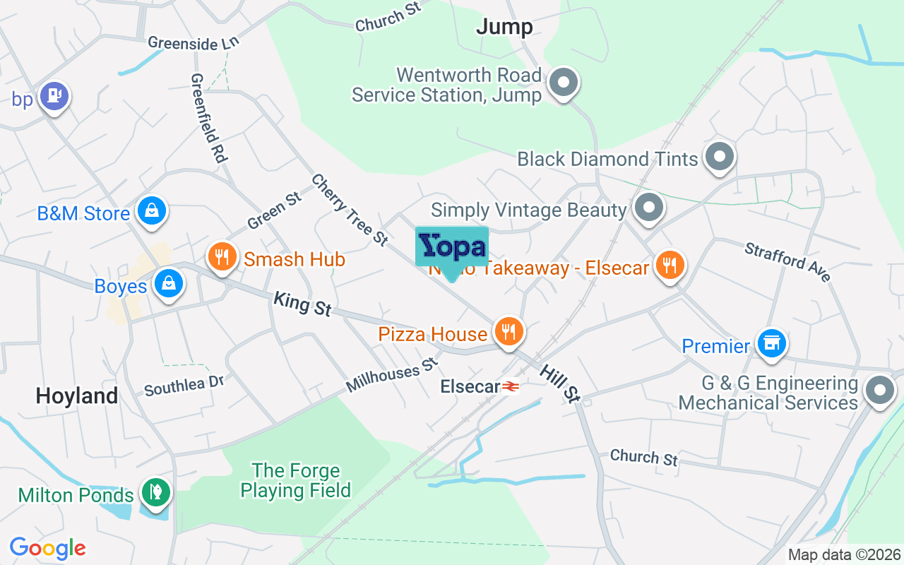 Map showing the location of S74 8DG