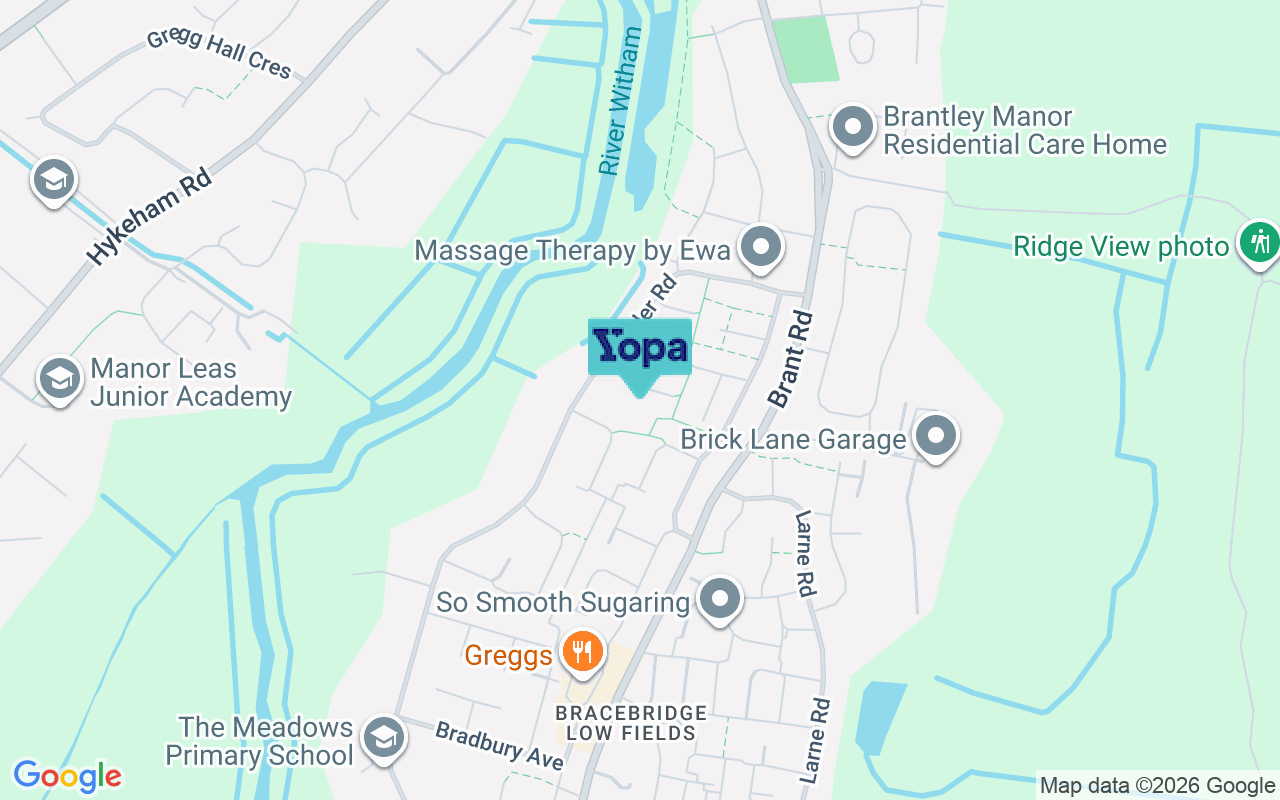 Map showing the location of LN5 8SY