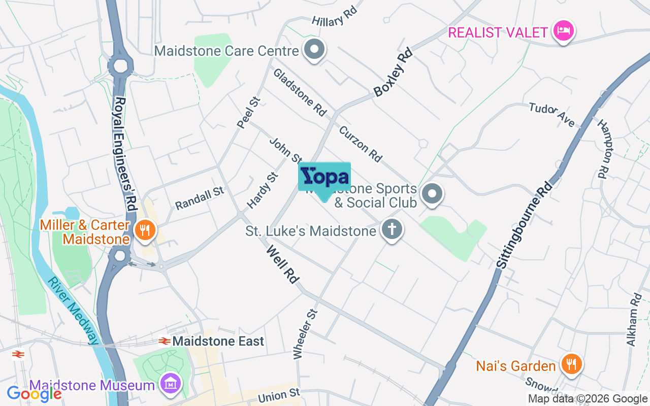 Map showing the location of ME14 2TR