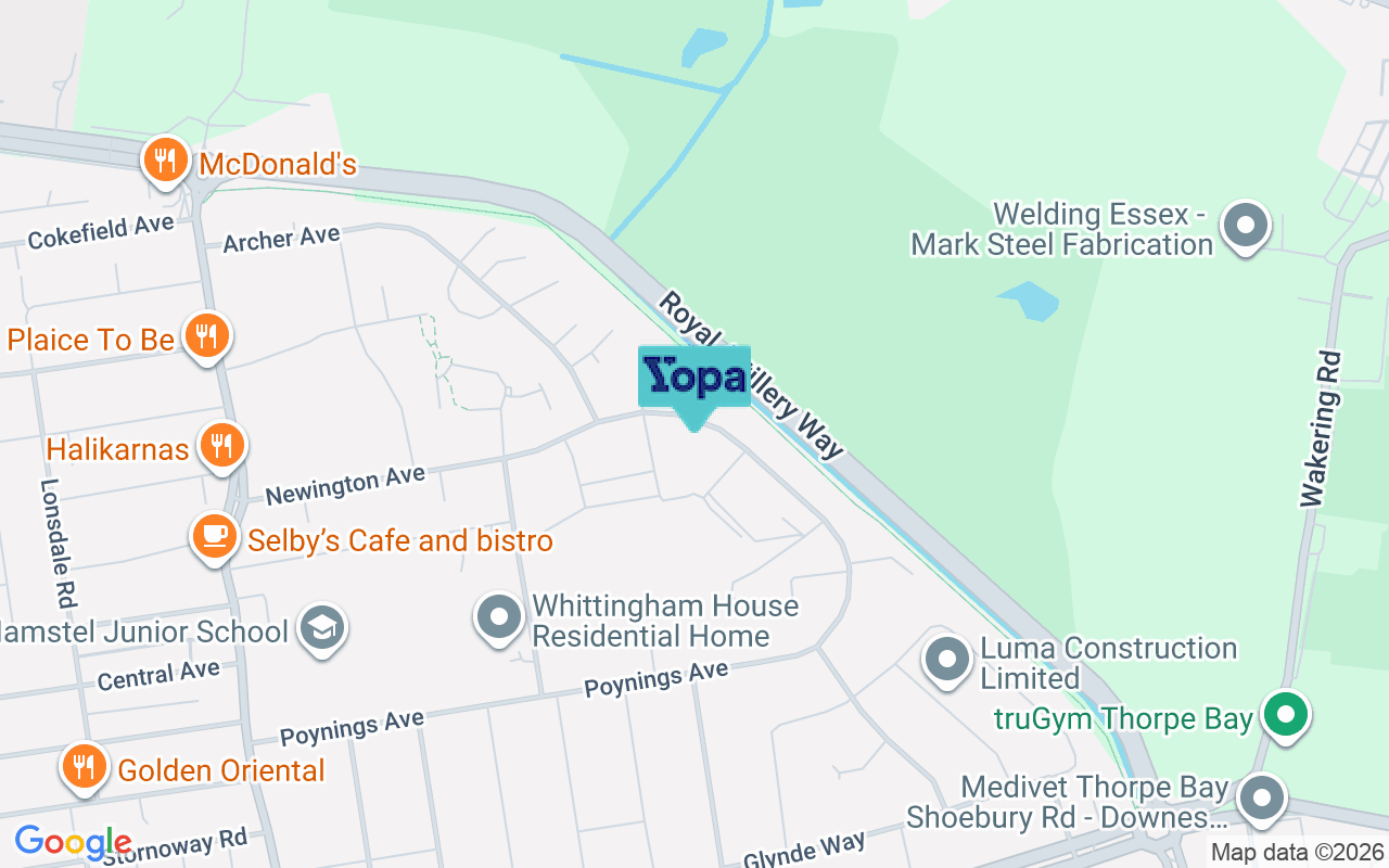 Map showing the location of SS2 4SG