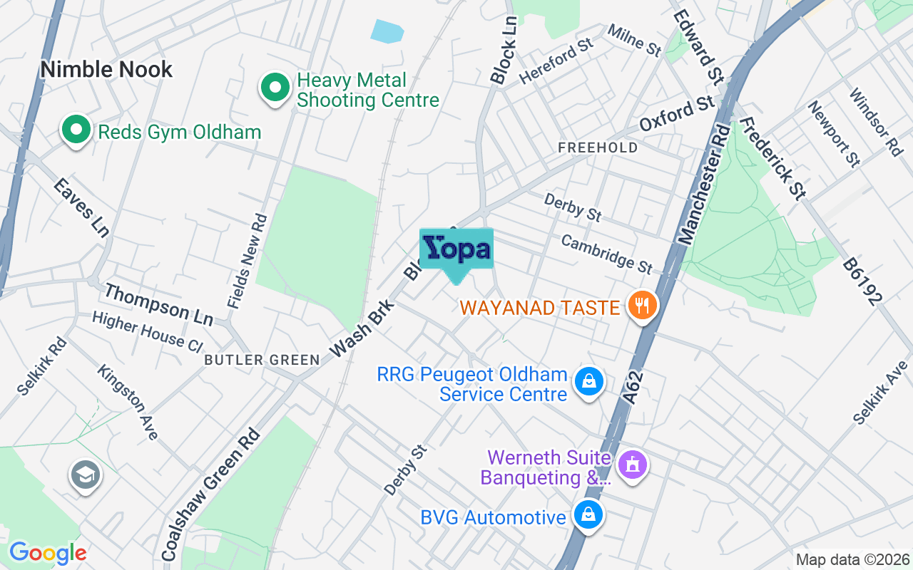 Map showing the location of OL9 7JL