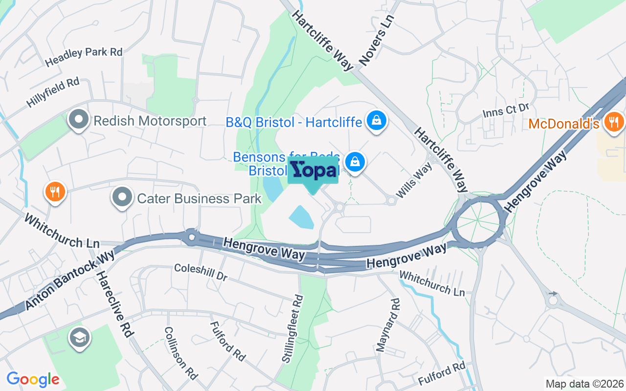 Map showing the location of BS13 7BG