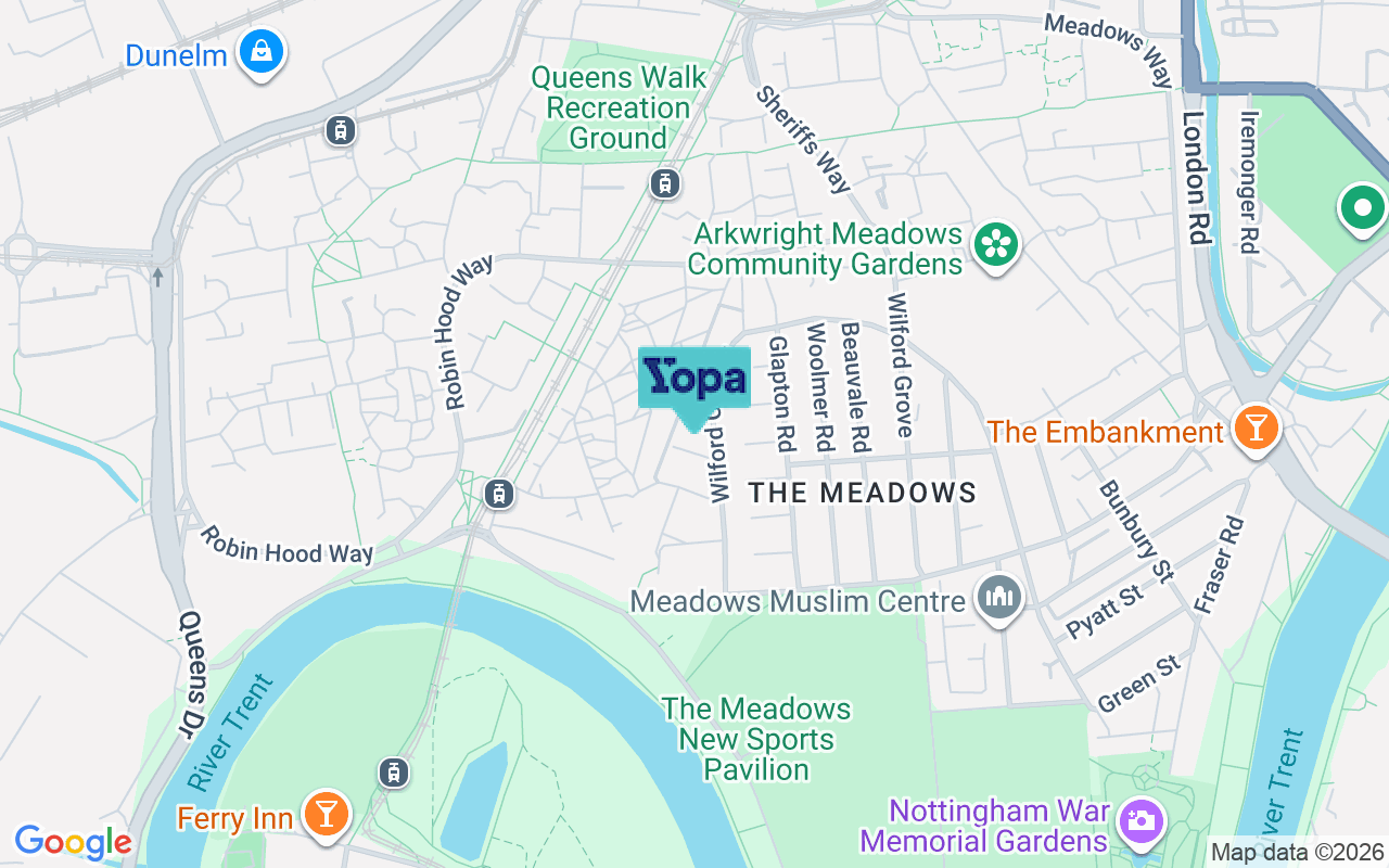Map showing the location of NG2 2GA