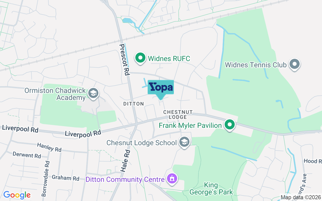 Map showing the location of WA8 7JA