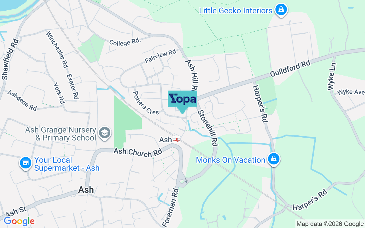 Map showing the location of GU12 6BB