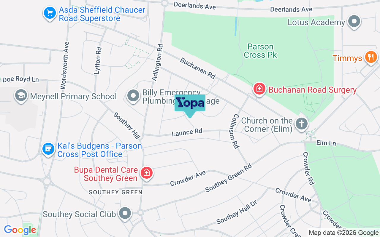 Map showing the location of S5 8BZ