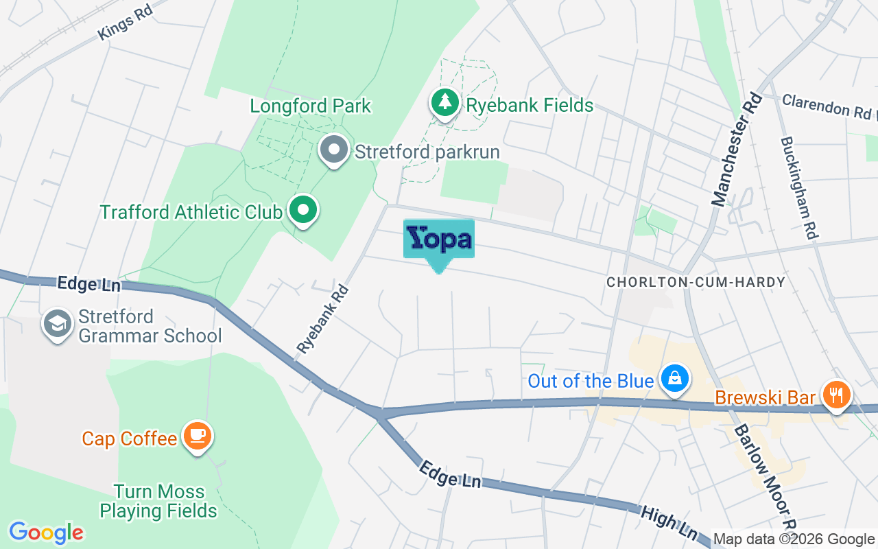 Map showing the location of M21 9LS