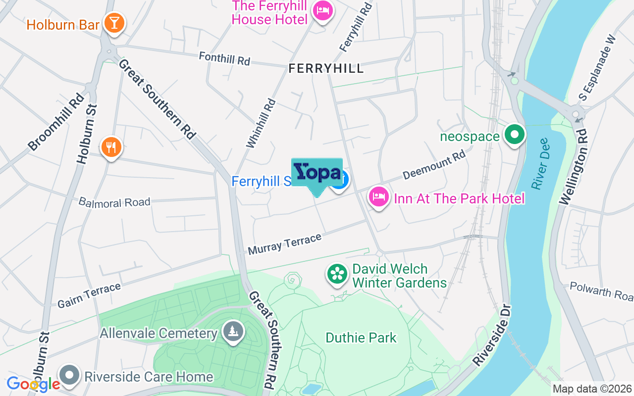 Map showing the location of AB11 7TE