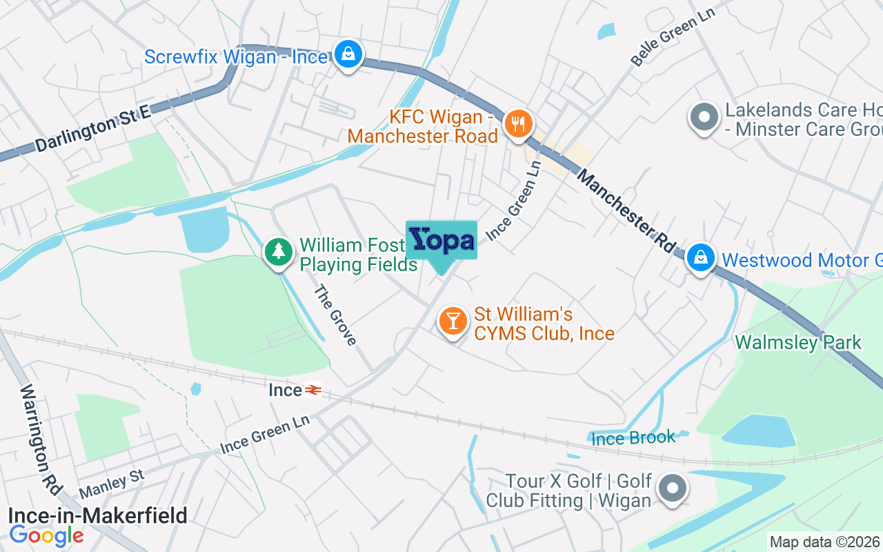 Map showing the location of WN2 2DG
