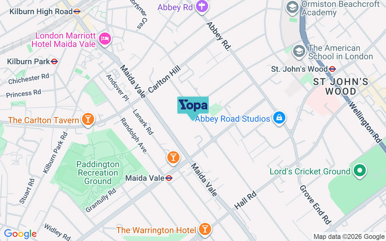 Map showing the location of NW8 9QT